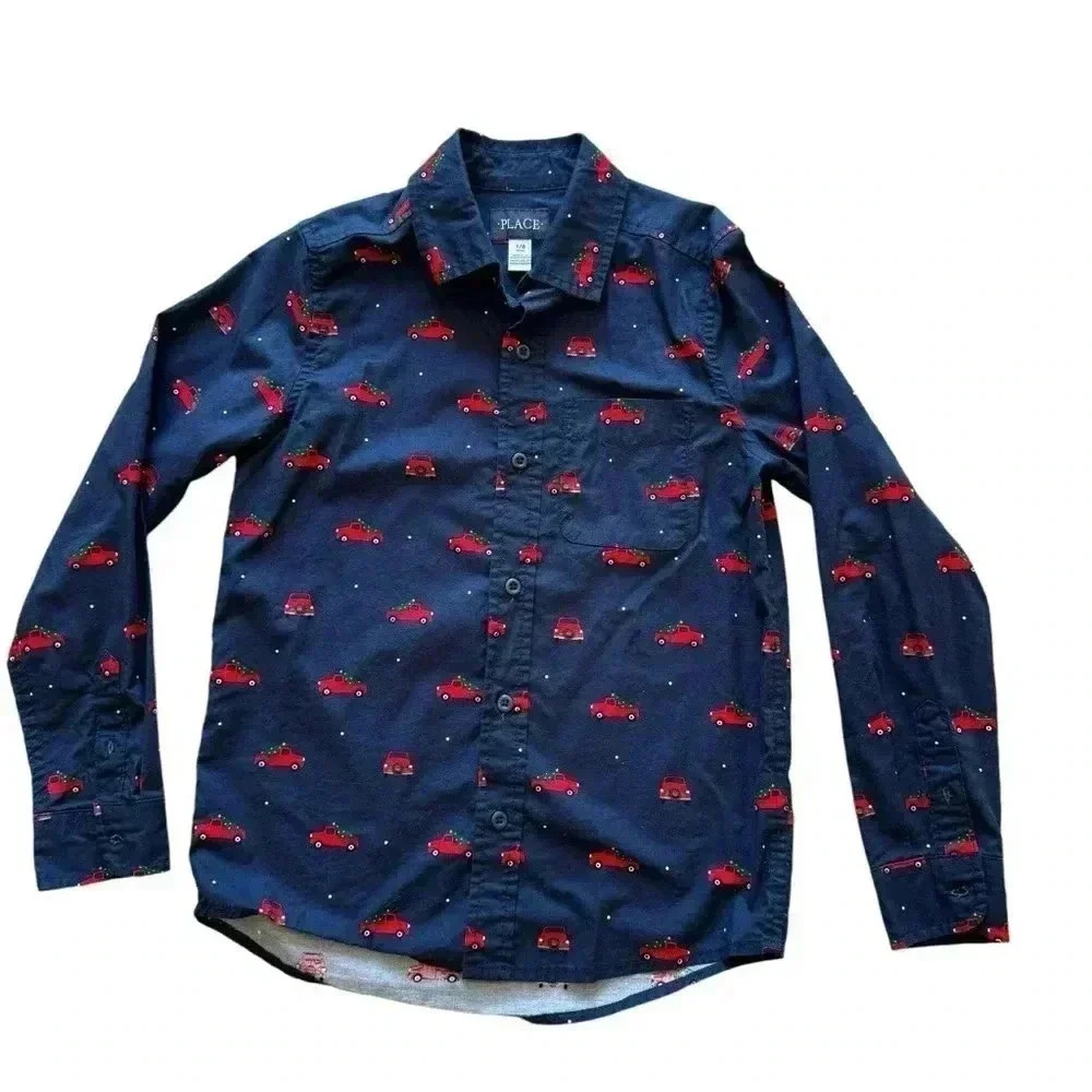 The Children’s Place Christmas Truck Shirt Long Sleeves SZ M(8/10) #2224